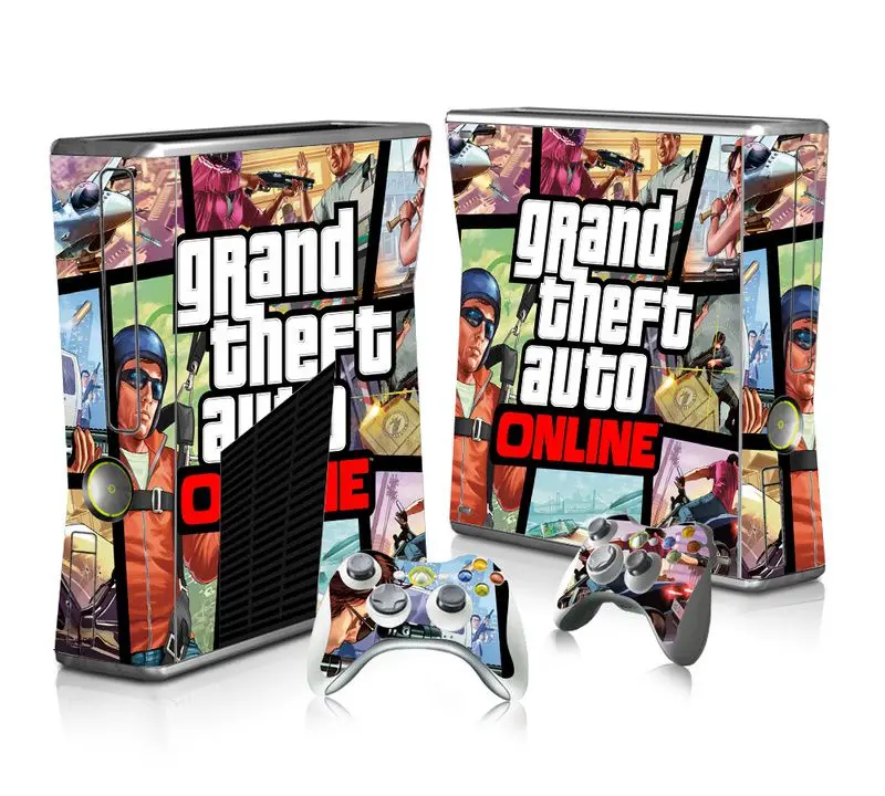 Виниловая защитная пленка на кожу для Microsoft Xbox 360 Slim и наклейки 2 пульта XBOX360