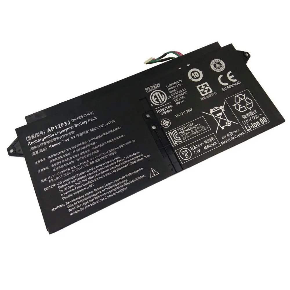 Новый оригинальный аккумулятор для ACER Aspire S7 391 AP12F3J 7 4 V 35WH|Аккумуляторы ноутбуков|