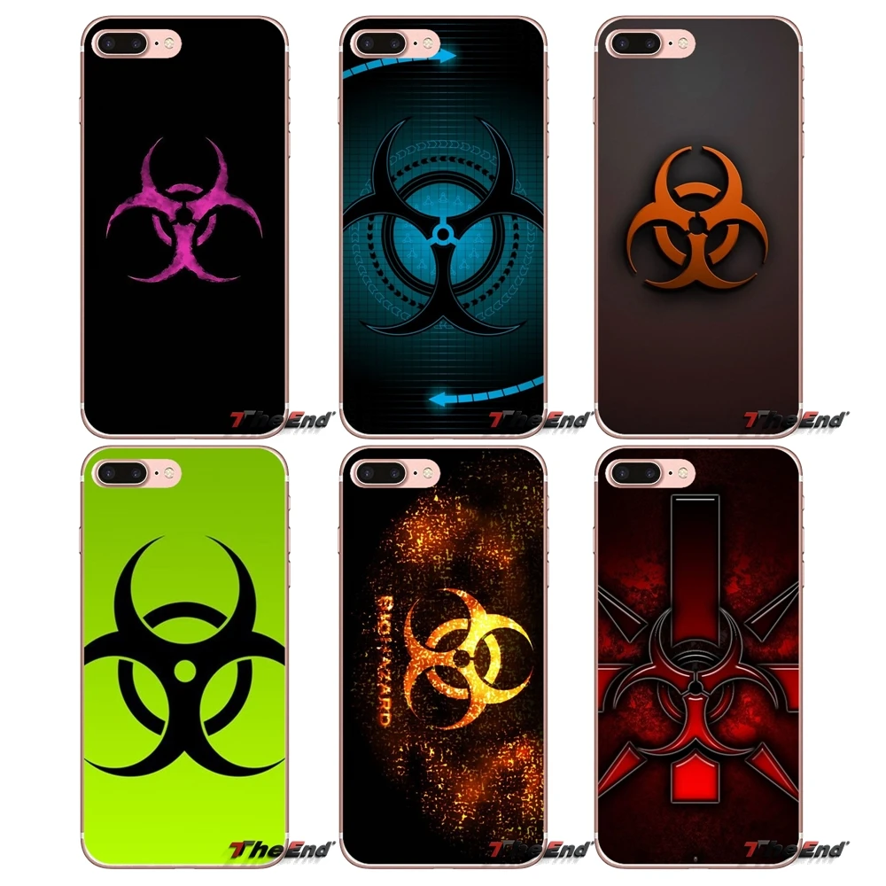 Аксессуары телефон оболочки чехлы для красный biohazard логотип huawei P Smart Y6 Ascend P8 P9 P10