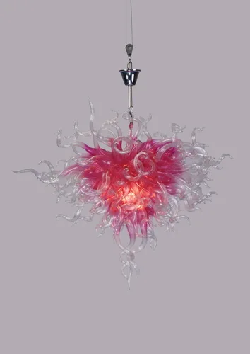 

China Factory Style Glass Art Pendant Light Home Wedding Decorations Murano Glass Pink Pendant Light