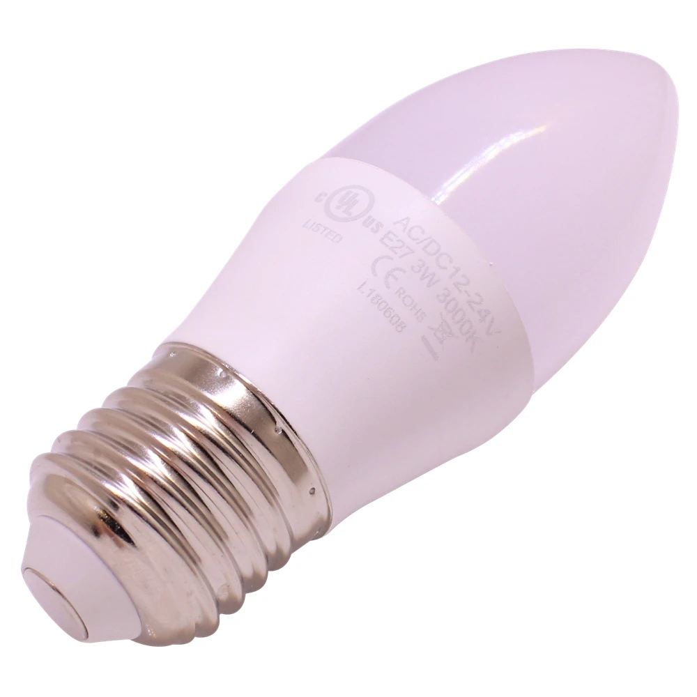 E14 E12 E27 B22 Светодиодный лампа канделябр 12V 24V AC/DC 3W Equvalent 30W галогенная без