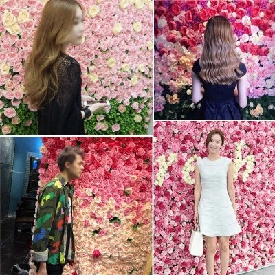 

Exellent Quality hand-made Artificial Silk Rose Flower Wall background wall decor wedding backdrop Party Decoration