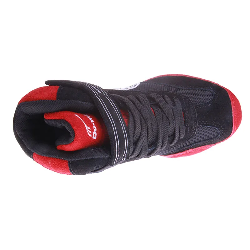 Кожаные мужские ботинки для борьбы боксерские с резиновой подошвой дышащие