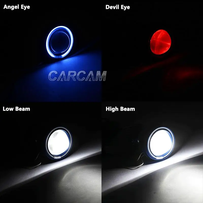 Бесплатная доставка Мотоцикл проектор фара ангел Красный Дьявол Глаза CCFL