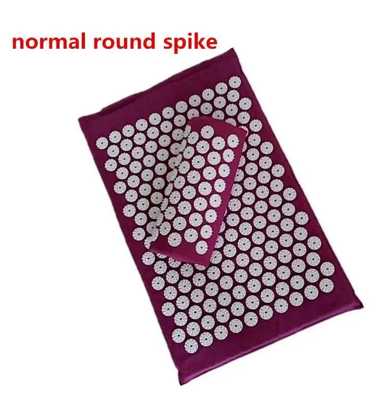 PURPLE round spike Акупрессура Лотос Спайк массажные подушечки коврик для иглоукалывания(62*38 см) подушка для спины шеи снятие стресса подушка для занятий йогой массажер Релаксация - Цвет: PURPLE round spike