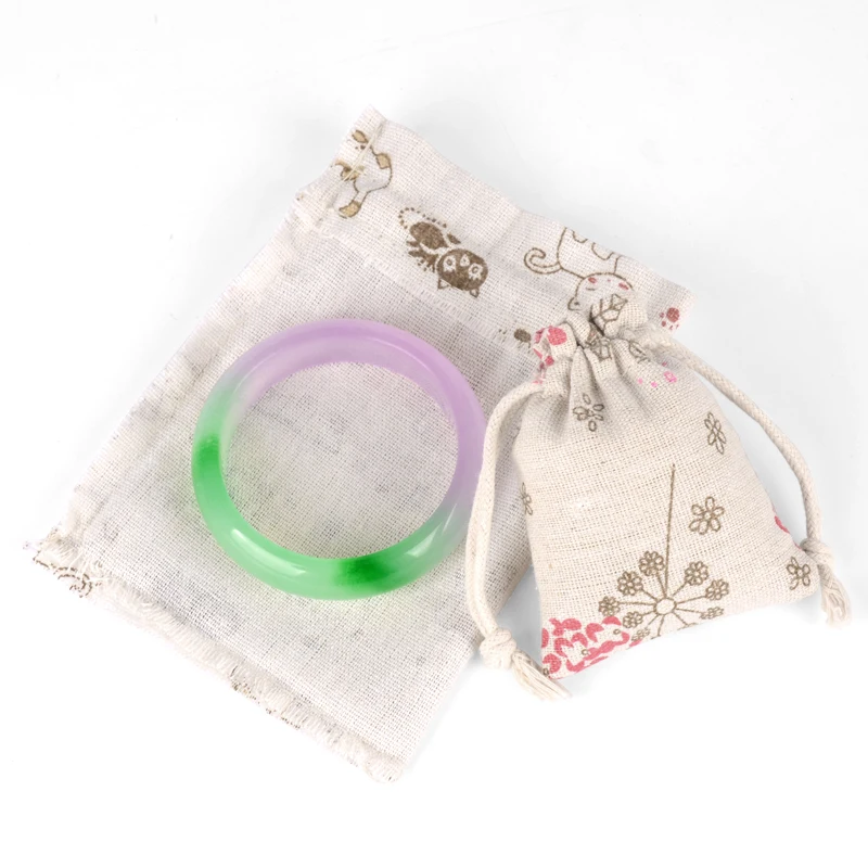 50 шт. Льняная сумка с рисунком Розы и двойным шнурком мешковины сумочки для