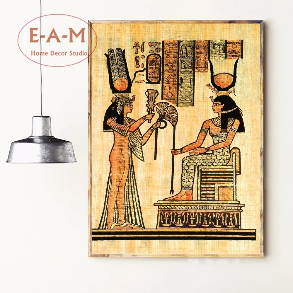 Египетские древние Женские винтажные плакаты и принты на стену декоративная