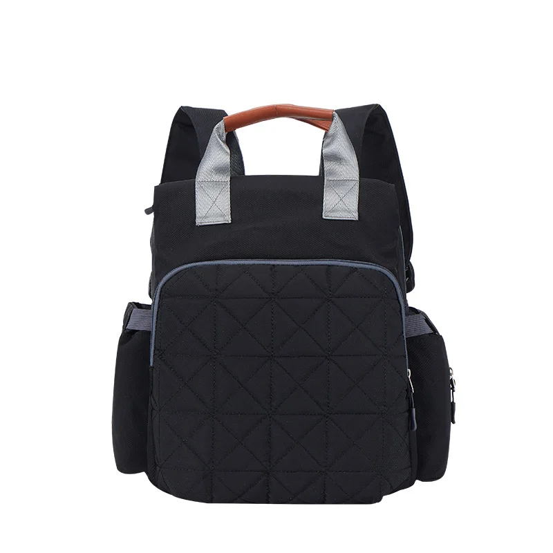 T6298-BLACK Однотонная сумка для подгузников для мам, сумка для детских подгузников, рюкзак для путешествий, водонепроницаемая сумка для мам, сумка для ухода за ребенком - Color: T6298-BLACK