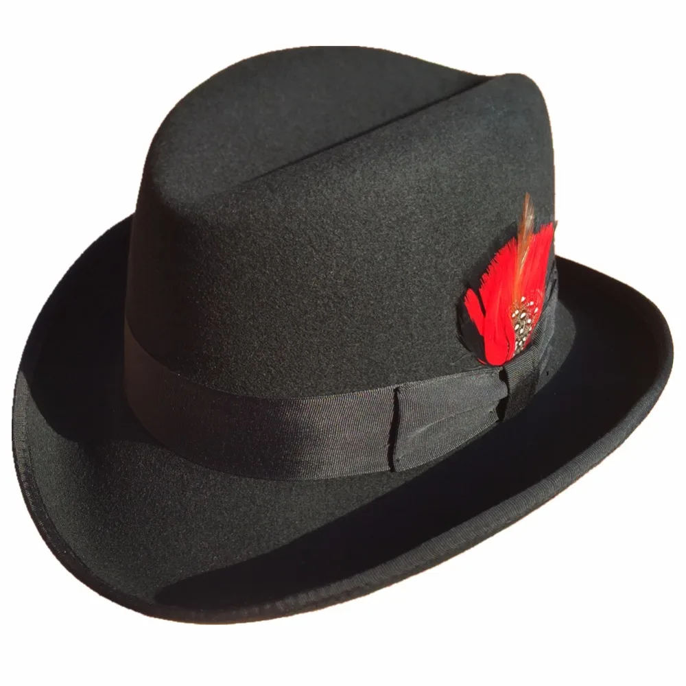 Классическая шерстяная фетровая шляпа Homburg для мужчин и женщин|fedora hats for men|fedora