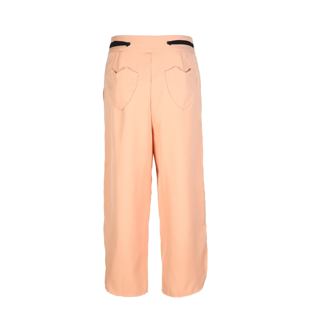 Розовые укороченные брюки с высокой талией и широкими штанинами для женщин милые