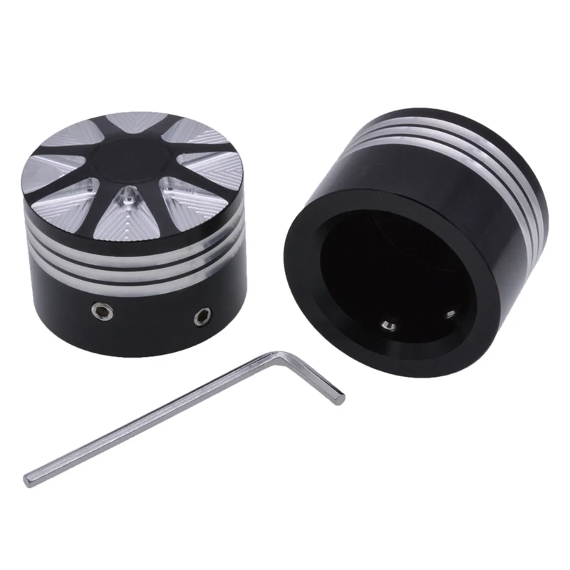 1 пара Черный ЧПУ Стайлинг передняя ось Гайка Крышка Болт для Harley Touring Softail Road King