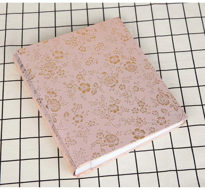 

PU Leather Photo Album For 7 Inches Photos Floral Yearbook Picture Album Interleaf Welding Autograph Book Children Birthday Gift