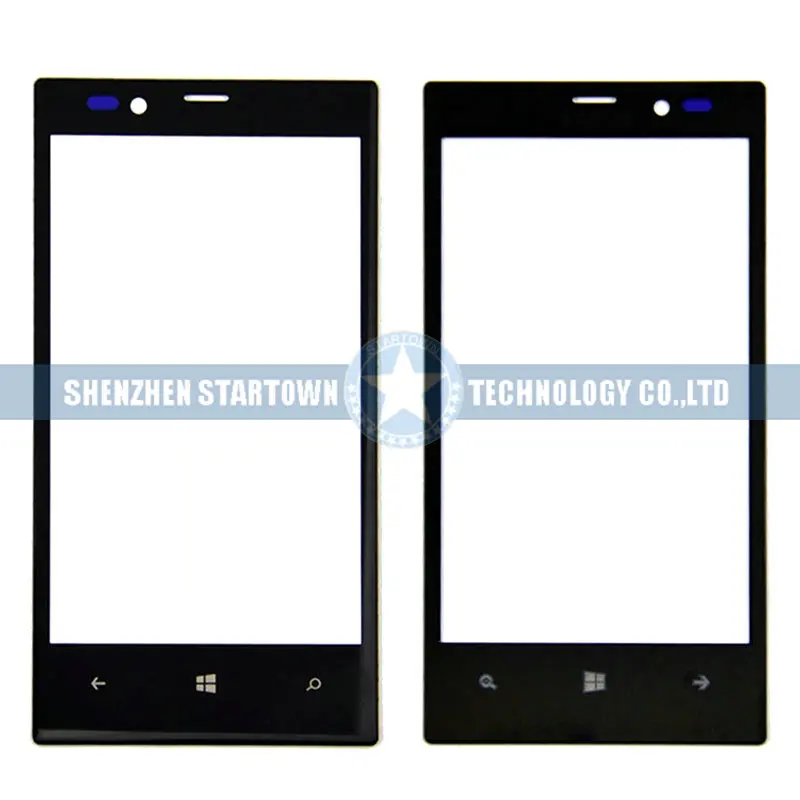 Черный верхний передний Внешний экран Замена стеклянных линз для Nokia Lumia 720 с