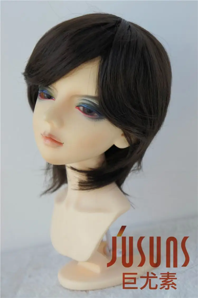 Size 8-9 Coffeeblack JD081 MSD SD BJD синтетический, мохеровый, для куклы парики 1/4 1/3 короткий парик модные кукольные волосы Размер 7-8 дюймов 8-9 дюймов кукольные аксессуары - Цвет: Size 8-9 Coffeeblack