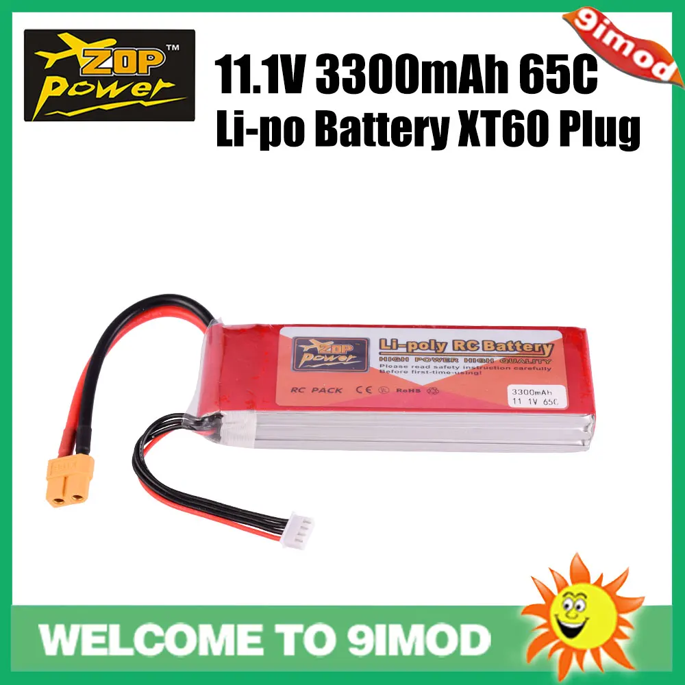 

ZOP Power 11,1 В 65C 3300 мАч 3S Lipo батарея XT60 сменная батарея для радиоуправляемого гоночного автомобиля дрона квадрокоптера