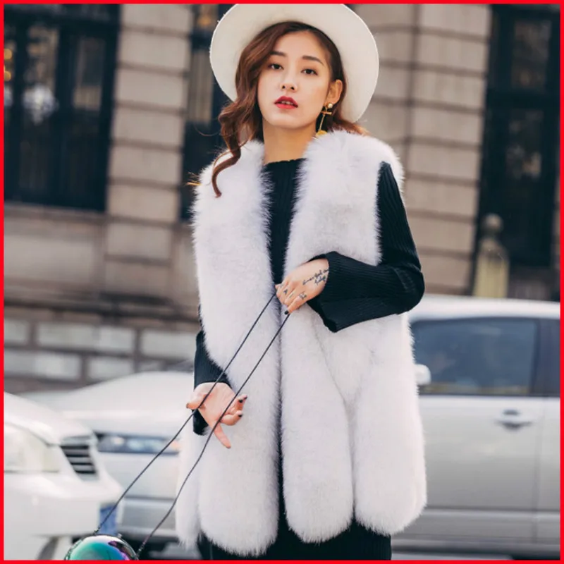 Новое поступление 2018 зимний теплый модный женский жилет из искусственного меха