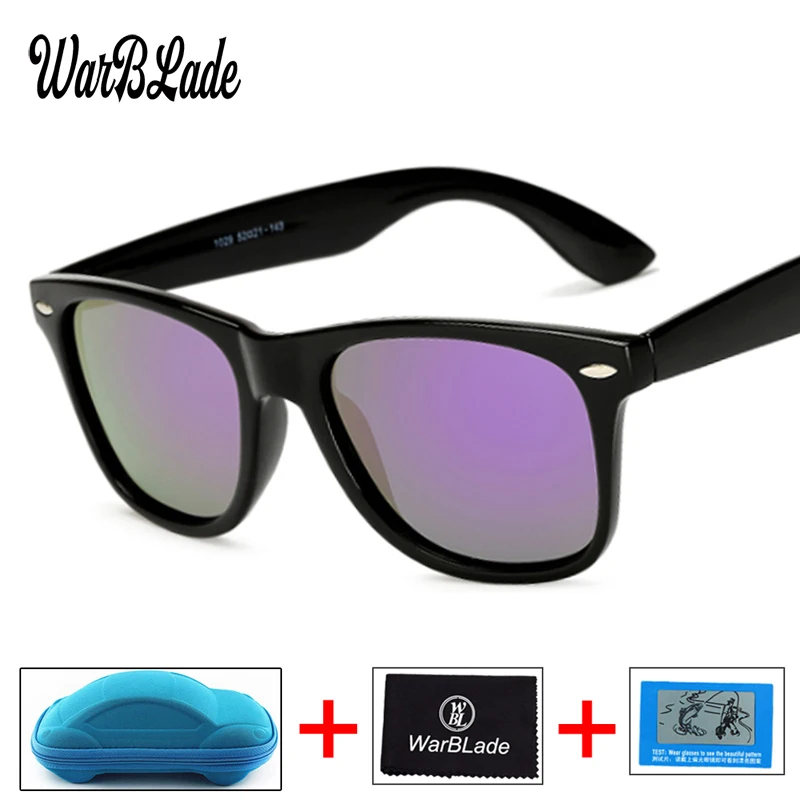 

WarBLade Retro Square Polarized Sunglasses Men Driving Mirror Coating Points Black Frame Eyewear Male Sun Glasses UV400 Oculos