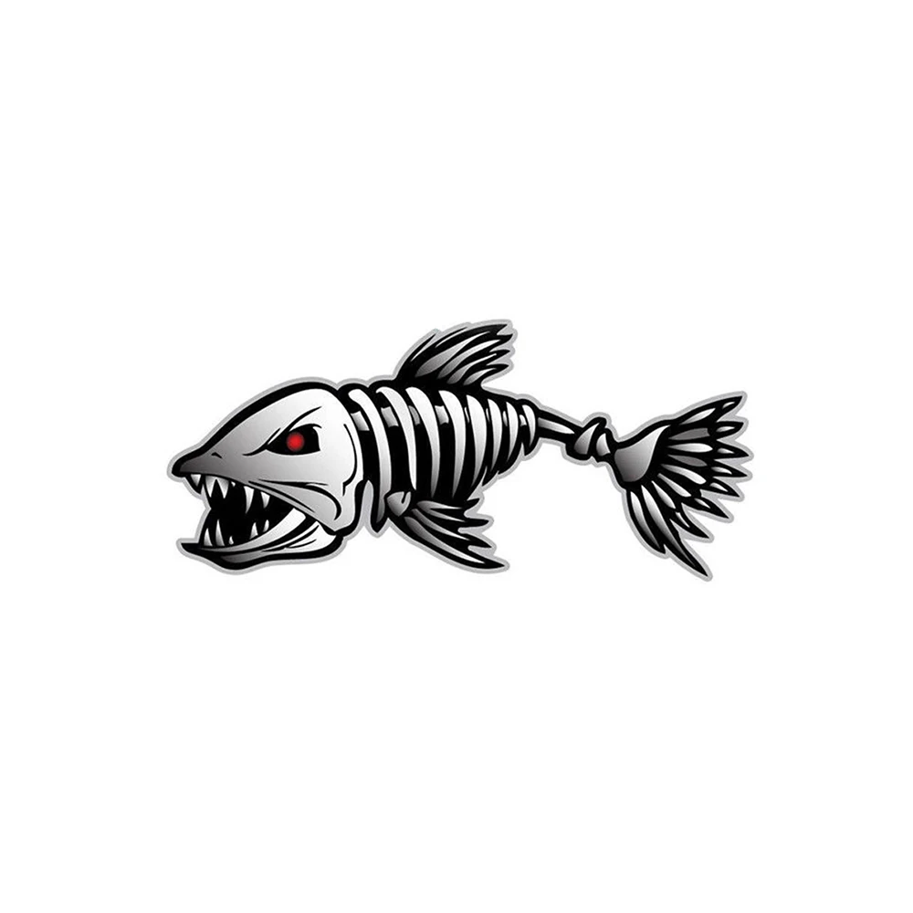 2Pcs Skeleton Fish Bones Vinyl Decal Sticker Kayak Fishing Boat Car Graphics Removable Body Decoration New | Автомобили и