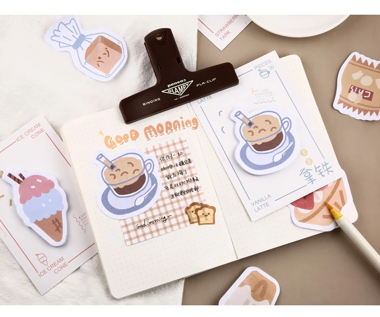 Mr paper, 30 шт./лот, 8 видов конструкций, Kawaii, мороженое, закуска, блокнот для заметок, блокнот, дневник, креативный, самоклеющийся блокнот, блокнот для заметок