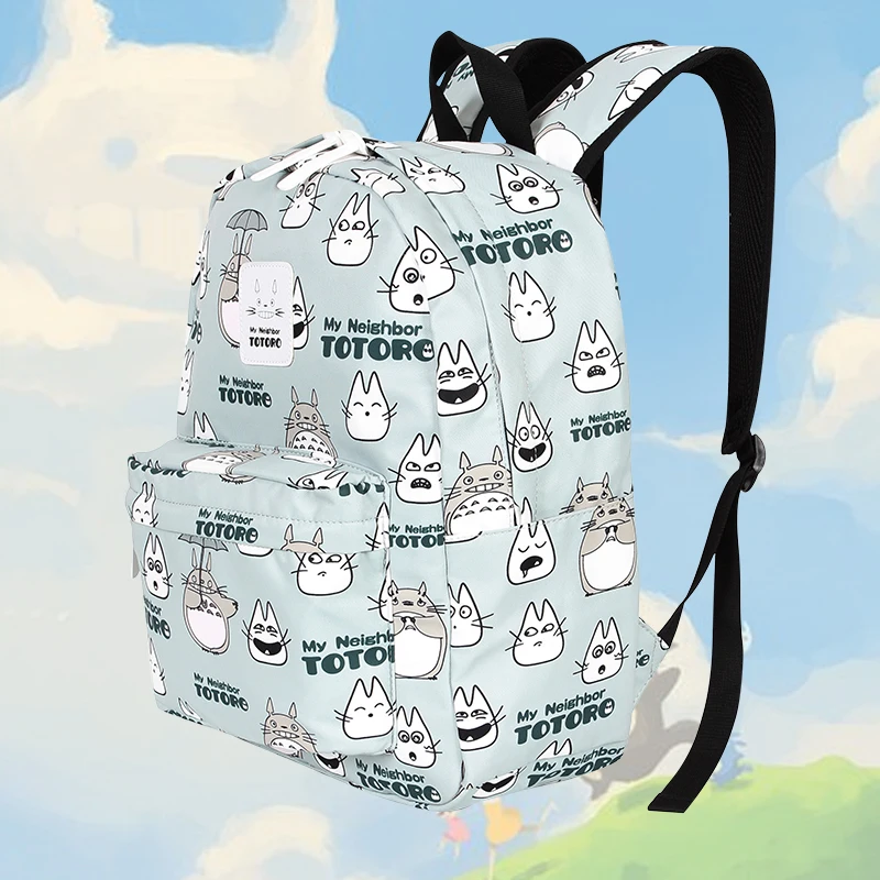 anime Miyazaki Hayao My Neighbor Totoro fashion canvas Double Shoulder Bag Cosplay Printing Backpack boy girl plush Backpack/bag | Игрушки и