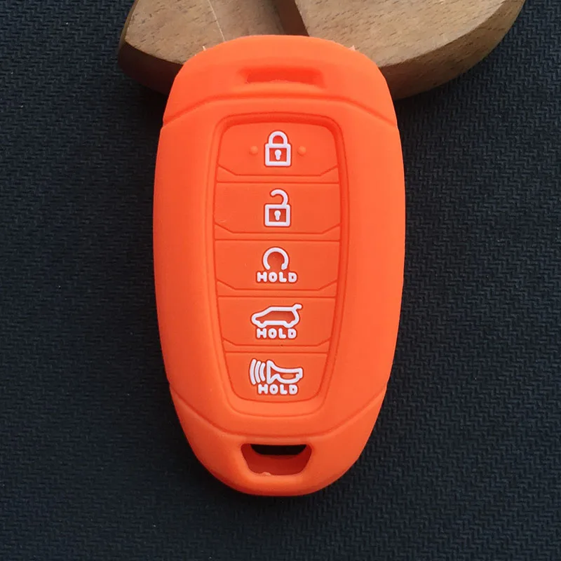 

Силиконовый чехол для автомобильного ключа для Hyundai Palisade 2021 Ix35 Tucson Accent Santa Fe Solaris ELANTRA Azera, 5 кнопок, аксессуары для ключей