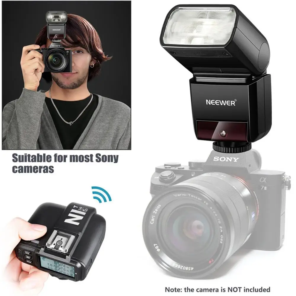Neewer 2 4G беспроводная 1/8000s HSS TTL GN36 Вспышка Speedlite Master/Slave с N1T S триггером 12 цветных