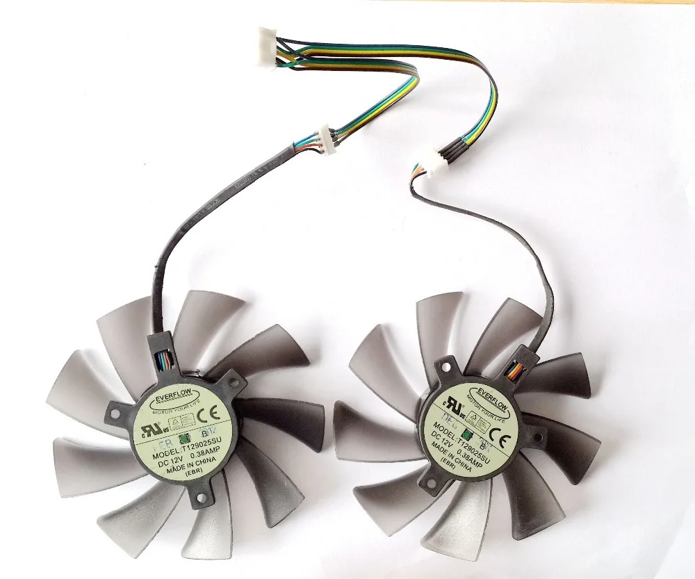 Бесплатная доставка T129025SU 12В 0.38A 4PIN для ASUS HD7970 HD7950 GTX680 DirectCU II вентилятор