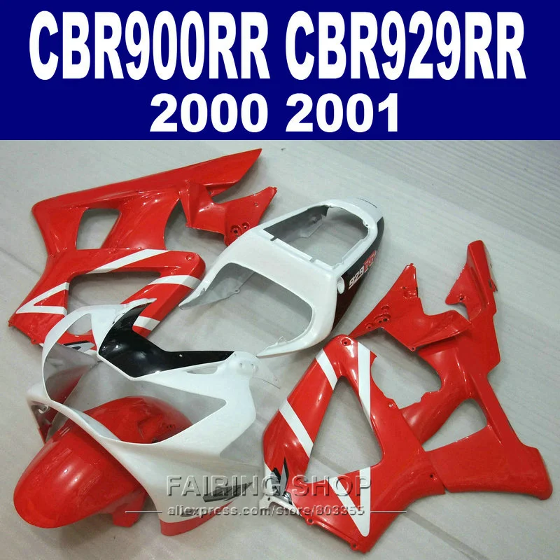 Белые красные Обтекатели для Honda cbr900rr 929rr 2000 2001 cbr929rr 00 01 полностью пластиковые