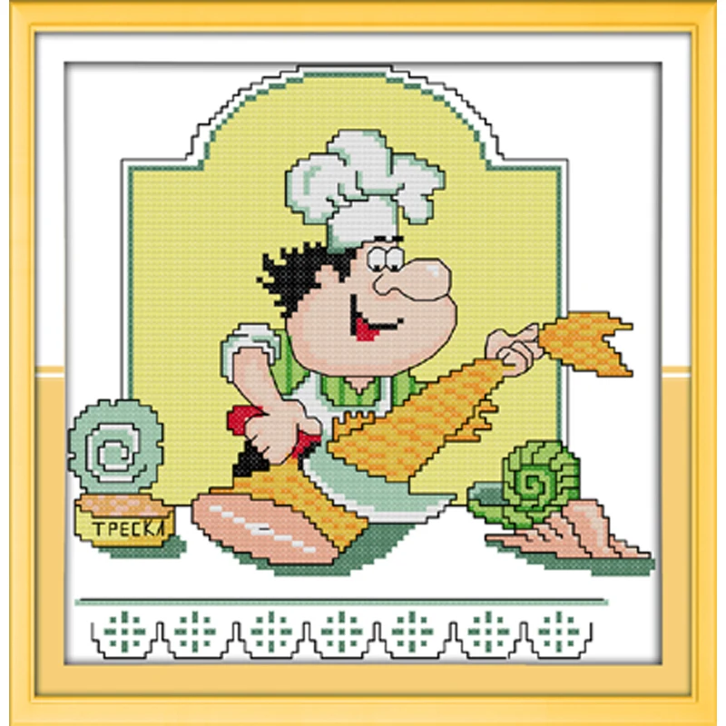 Joy Sunday Cook DIY Набор для рукоделия вышивки крестиком набор из холста с принтом
