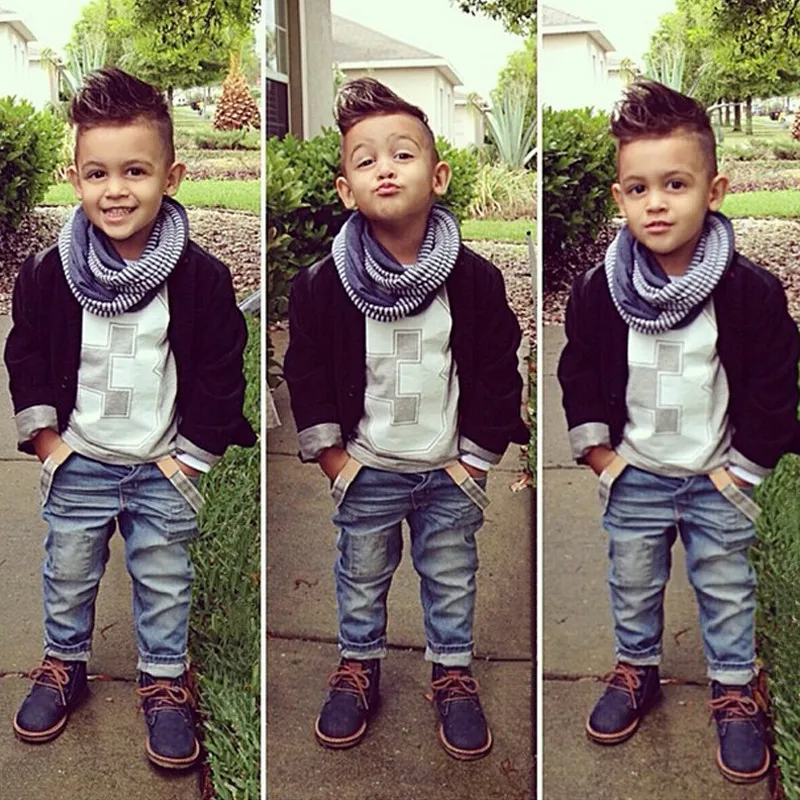Розничная продажа 2017 осенняя стандартная модная одежда для мальчиков комплект