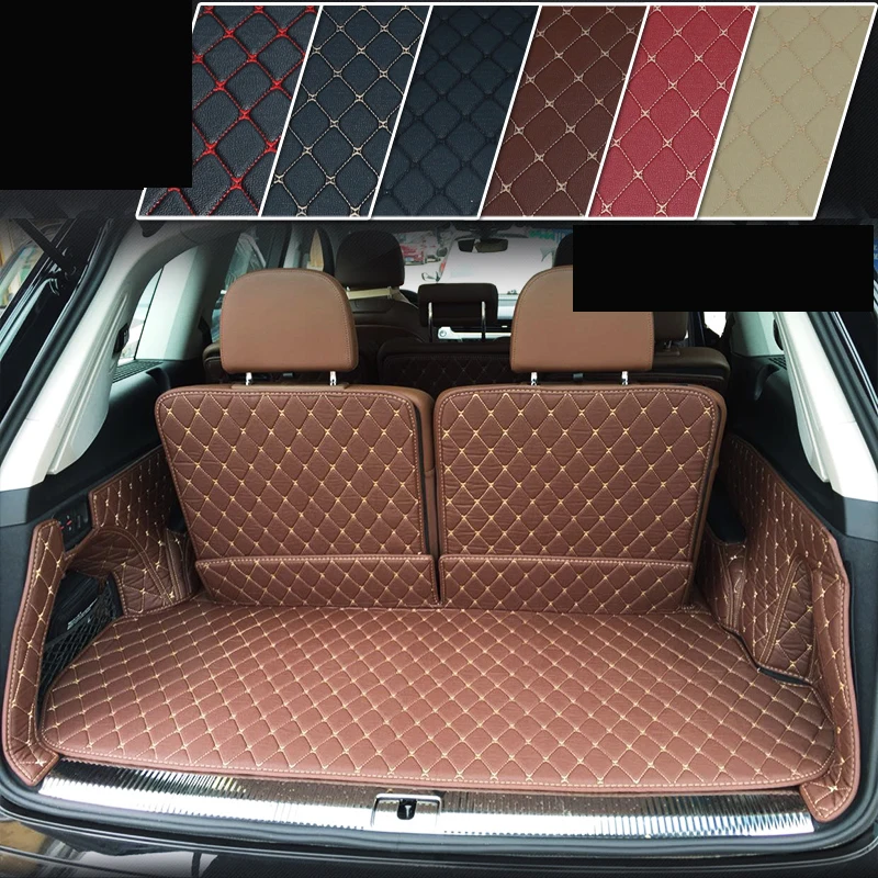 Волоконно-кожаный коврик для багажника автомобиля audi Q7 2008 2009 2010 2011 2012 2013 2014 2016 2017