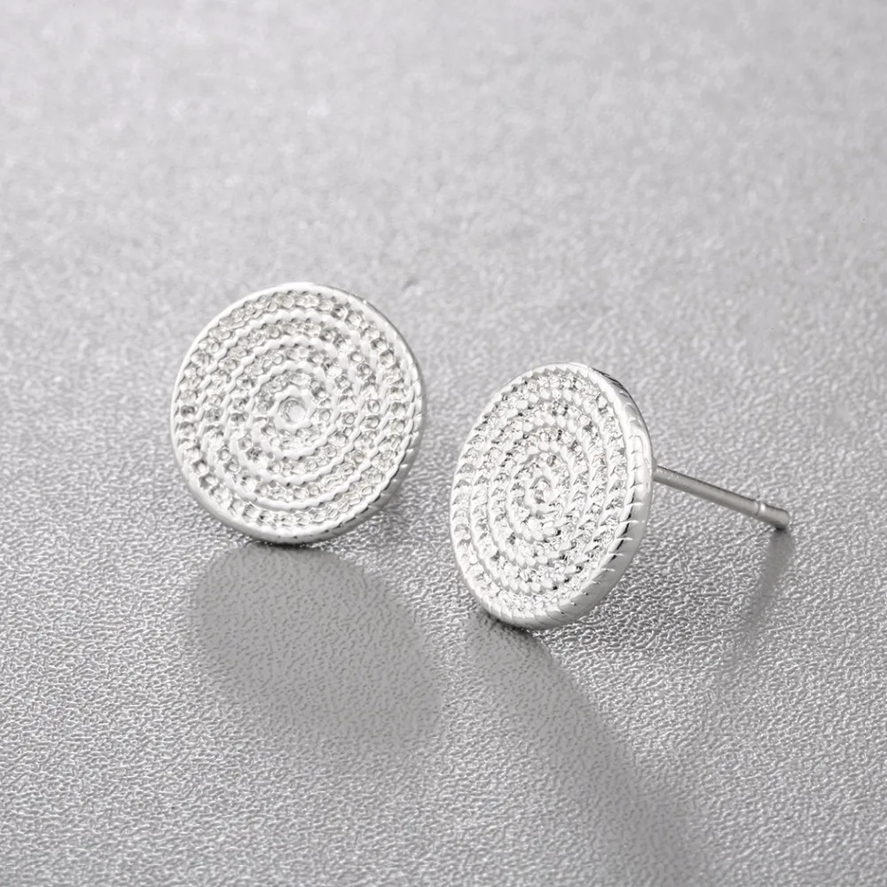 Chandler Hot Sale Twisted Rope Round Stud Earrings Coin Shaped Post Brincos For Women Girls High Quality Lady Fashion Jewelry | Украшения и
