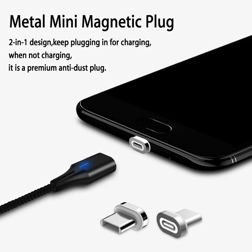 Магнитный Micro Usb type-C кабель 2 м. Быстрая зарядка 3,0 для samsung A70 A50 S9 S10+ Redmi Note 7 Pro type-C кабель для быстрой зарядки