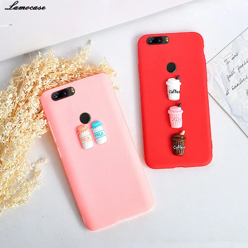Lamocase 3D Coffee Milk Cute Matte Case For ZTE Nubia Z17 Lite Z17S Mini S V18 Z18 Pink Soft TPU Cartoon DIY Phone Cover |
