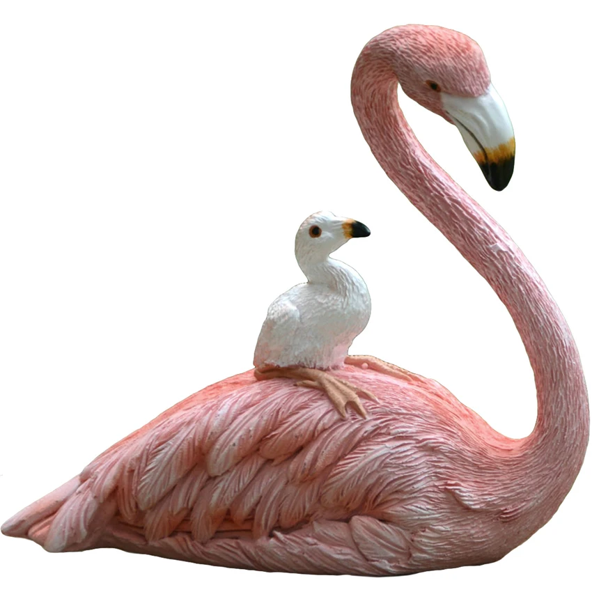 

Ins Cute Flamingo Resin Crafts Creative Animal Miniature & Figurine Teraryum Fairy Garden Ornaments Mini Home Decor Accessories