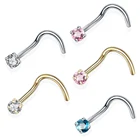 Серьга для пирсинга ноздрей из стали, Ювелирное Украшение для прокола с кристаллами Назир, зубцы, ювелирное изделие с драгоценными камнями, фиксатор 20 г, 1 шт.