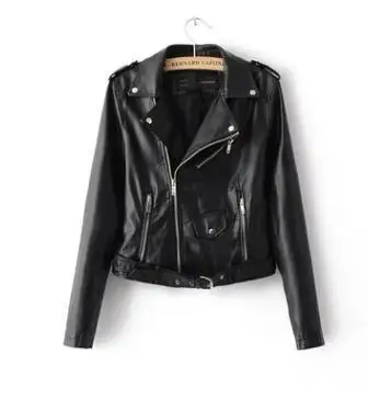 

S-XL New Spring Fashion Bright Colors Good Quality Ladies Basic Street Women Short PU Leather Jacket