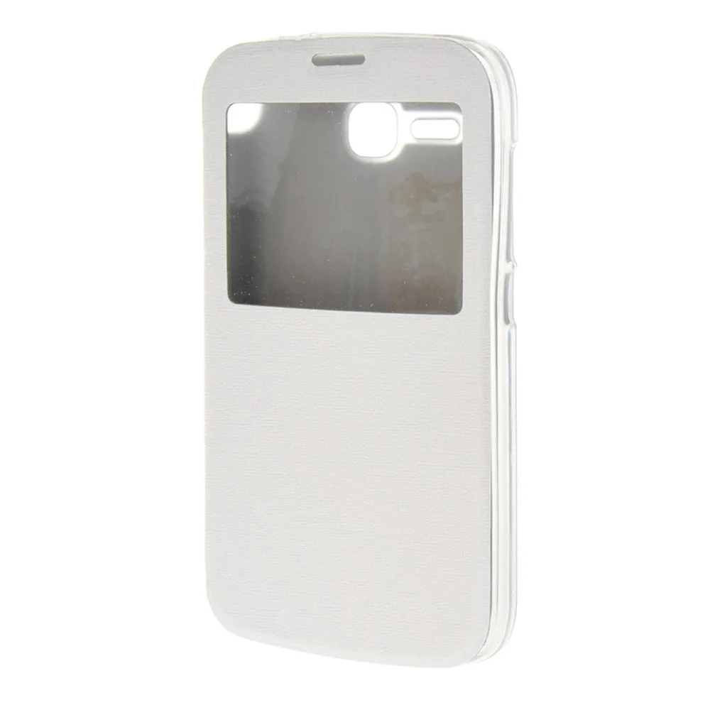 White Окно из искусственной кожи 5.0For huawei Y600 чехол для huawei Ascend Y600 Y600-U20 чехол для задней панели сотового телефона чехол - Цвет: White