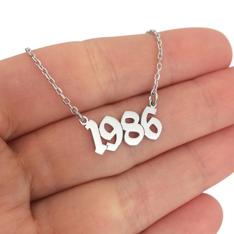 

Ufine Personalized Date Necklace birth orAnniversary Date number pendant Necklace cooper high quality pendant necklace N2124