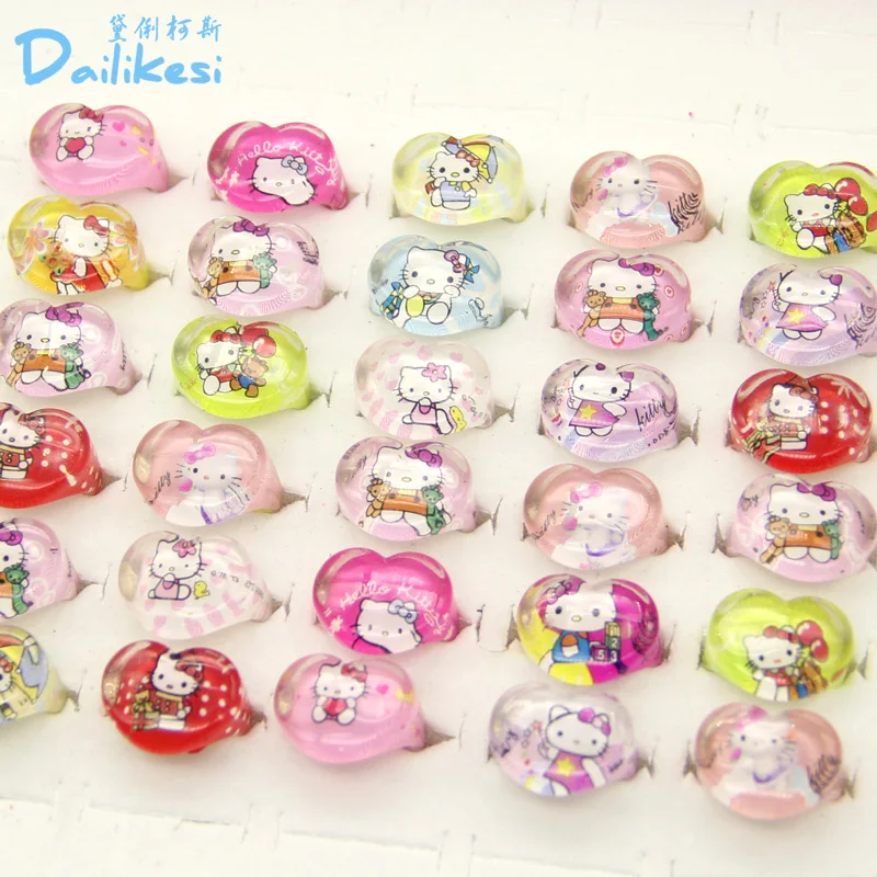 10 шт. Ювелирное кольцо оптом много анимация мультфильм детей Hello Kitty KT кошка
