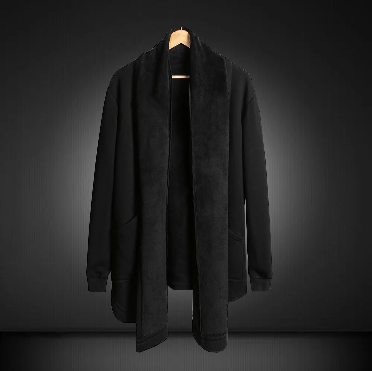 Новое поступление мужской бархатный хлопковый кардиган для больших мужчин без