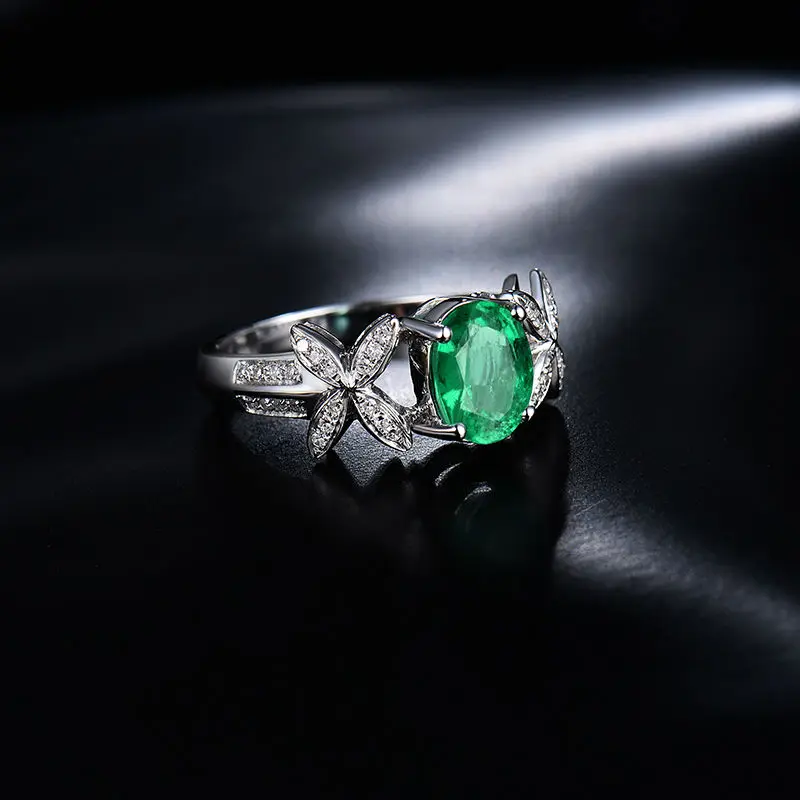 LOVERJEWELRY женские кольца натуральный зеленый изумруд обручальное кольцо с