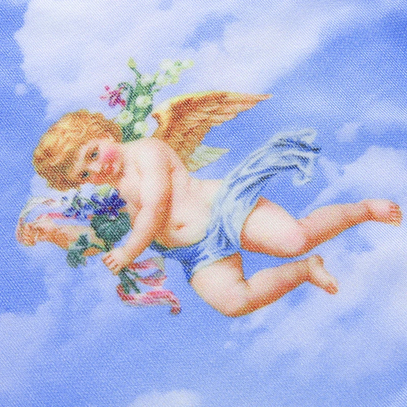 SUCHCUTE Angel Print, Сексуальная мини-юбка, Kawaii, высокая талия, юбки-карандаш, женская, с разрезом, с запахом сбоку, юбка, хлопок, летняя уличная одежда