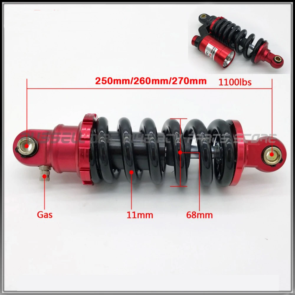 Задний воздушный Газовый амортизатор для мотоцикла 220 фунтов 270 мм подвеска