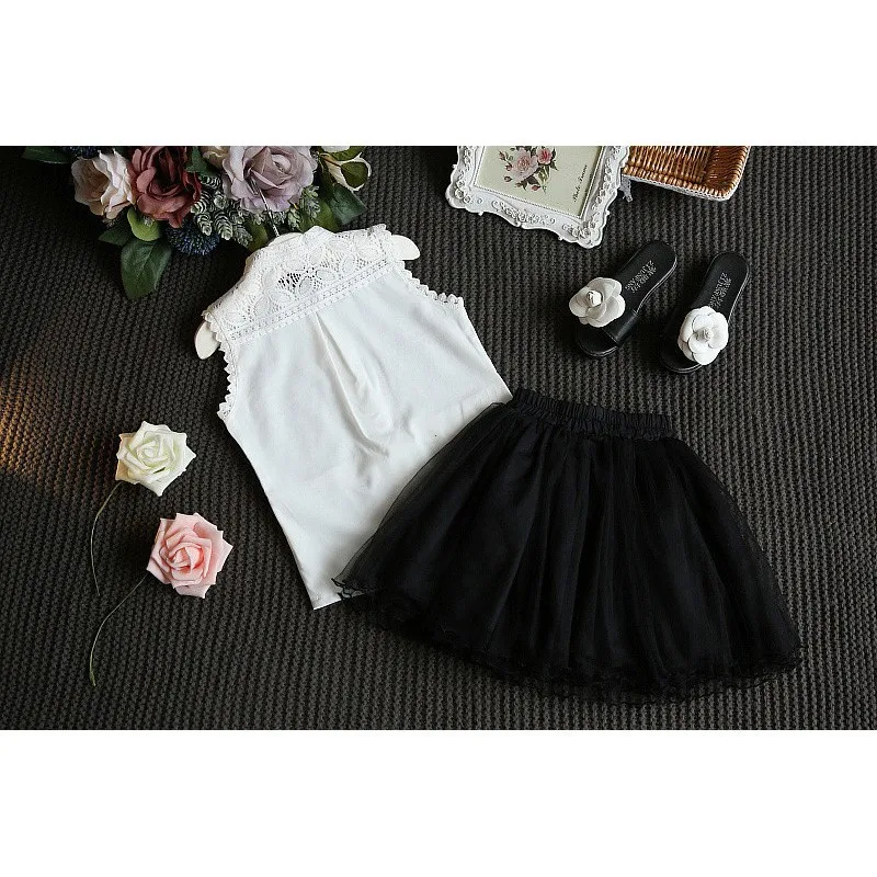 Hot sale 2017 new fashion cute lace floral shirt+dress two set Children kid baby girl dress | Детская одежда и обувь