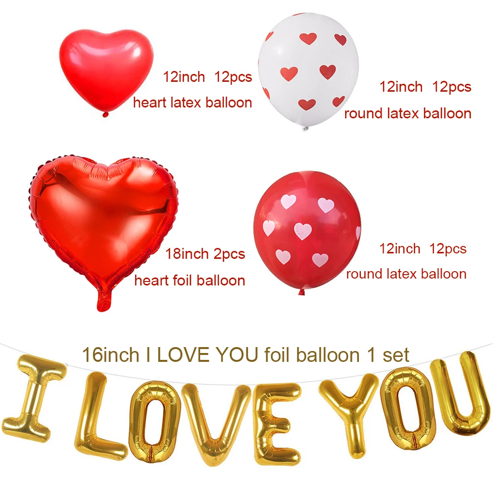 YORIWOO Романтические свадебные Ballloons I Love You латексный шар сердце Счастливый День