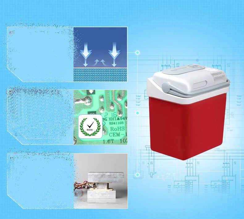 20L с высокой пропускной способностью 12V материал для защиты окружающей среды, холодный и теплый свет, автомобильный холодильник