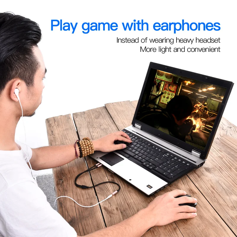 Сплиттер для наушников Vention компьютера ноутбука 3 5 мм мама-2 штекера