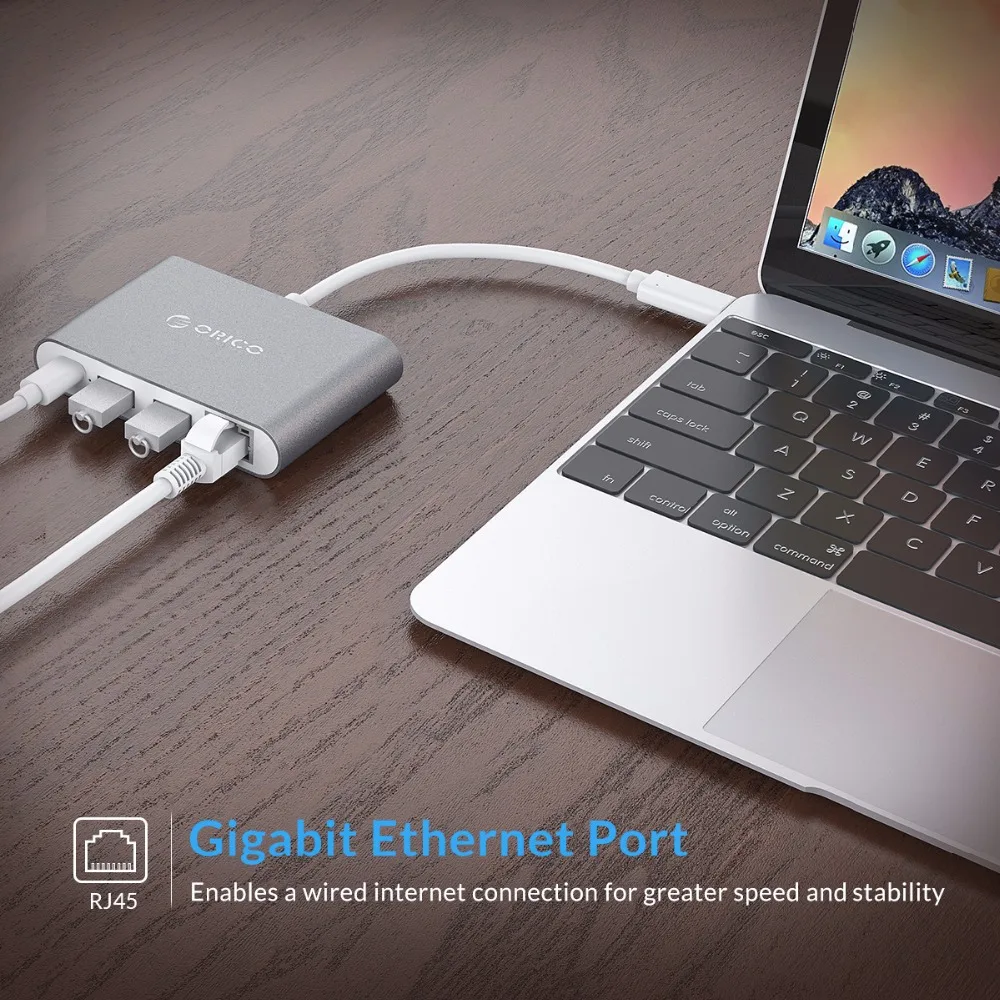 Алюминиевый Концентратор ORICO Type C к A / C/HDMI совместимый конвертер Поддержка PD