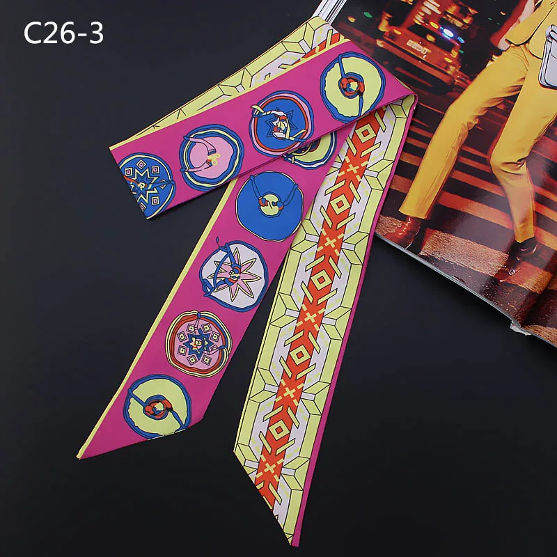 Бренд YILIAN весна/лето шелковая саржа обтягивающие шарфы с мультяшным принтом